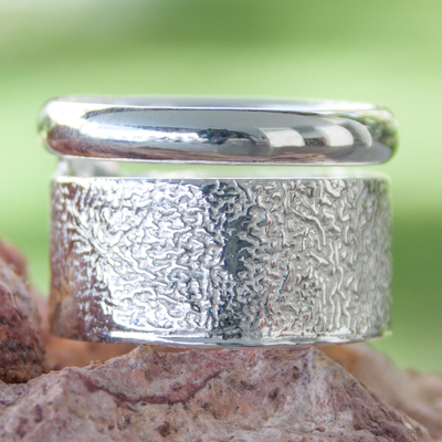 Sterling silver band ring, Taxco Melody