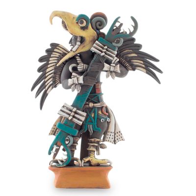 Ceramic sculpture, 'Eagle Warrior' (large) - Ceramic sculpture (Large)