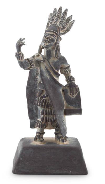 Ceramic sculpture, 'Nezahualcoyotl' - Ceramic sculpture