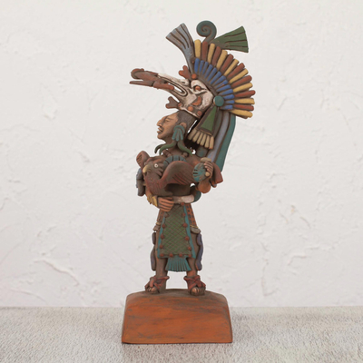 Keramikskulptur - Handgefertigte mexikanische aztekische Keramikskulptur