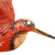 Iron wall sculpture, 'Little Ruby Hummingbird' - Unique Red Bird Wall Art Steel Sculpture from Mexico (image 2b) thumbail