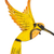Iron wall sculpture, 'Little Yellow Hummingbird' - Hand Crafted Bird Wall Art Steel Sculpture from Mexico (image 2c) thumbail
