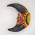 Iron wall sculpture, 'Sensorial Eclipse' - Handcrafted Mexican Sun and Moon Steel Wall Art Sculpture (image 2) thumbail