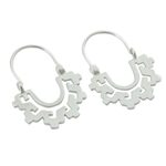 Sterling silver hoop earrings, 'Magical Mitla' - Collectible Sterling Silver Hoop Earrings