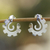 Sterling silver button earrings, 'Aztec Seashell' - Artisan Crafted Sterling Silver Button Earrings (image 2) thumbail