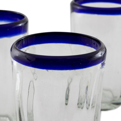 Vasos, (juego de 6) - Vasos de jugo reciclados hechos a mano de vidrio (juego de 6)