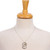 Peridot pendant necklace, 'Gemini, the Twins' - Zodiac Sterling Silver Peridot Necklace