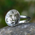 Sterling silver cocktail ring, 'Face of Meditation' - Sterling silver cocktail ring