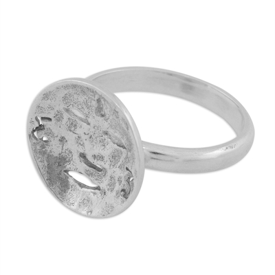 Sterling silver cocktail ring, 'Face of Meditation' - Sterling silver cocktail ring