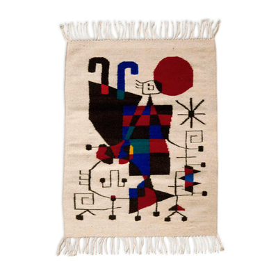 Wollteppich, 'Tribute to Joan Miro' (Hommage an Joan Miro) - Wollteppich
