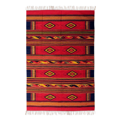 Hand Woven Zapotec Wool Area Rug (5x8)