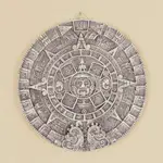 Ceramic plaque, 'Aztec Calendar in Beige' (large) - Ceramic Wall Plaque Museum Replica Handmade Mexico
