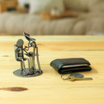 Auto part sculpture, 'Beloved Nurse' - Recycled Car Part Nurse and Patient Sculpture