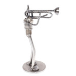 Auto part sculpture, 'Rustic Jazz Trombone' - Auto part sculpture