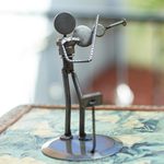 Auto part sculpture, 'Rustic Violinist' - Auto part sculpture