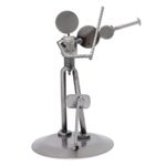Auto part sculpture, 'Rustic Violinist' - Auto part sculpture
