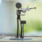 Auto part sculpture, 'Rustic Violinist' - Auto part sculpture