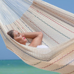 Cotton hammock, 'Sunset Riviera' (double) - Unique Cotton Mayan Hammock (Double)