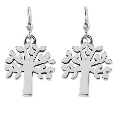 Sterling silver dangle earrings, 'Ceiba Tree' - Women's Taxco Silver Sterling Silver Dangle Earrings