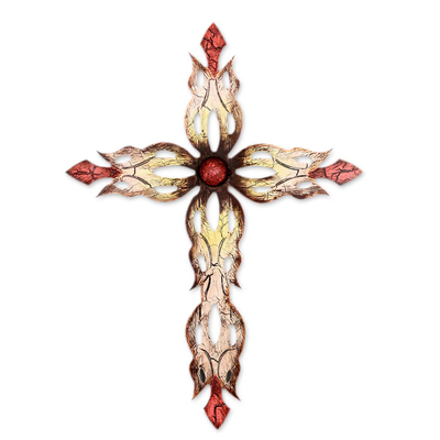 Steel Cross Hand Crafted Wall Art from Mexico