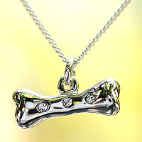 Sterling silver pendant necklace, 'Sparkling Bone' - Sterling silver pendant necklace