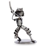 Recycled metal statuette, 'Rustic Samurai II' - Unique Handcrafted Recycled Metal Warrior Sculpture
