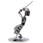 Recycled metal statuette, 'Rustic Samurai II' - Unique Handcrafted Recycled Metal Warrior Sculpture