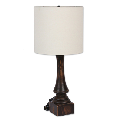 Pinewood Table Lamp Handcrafted in Mexico
