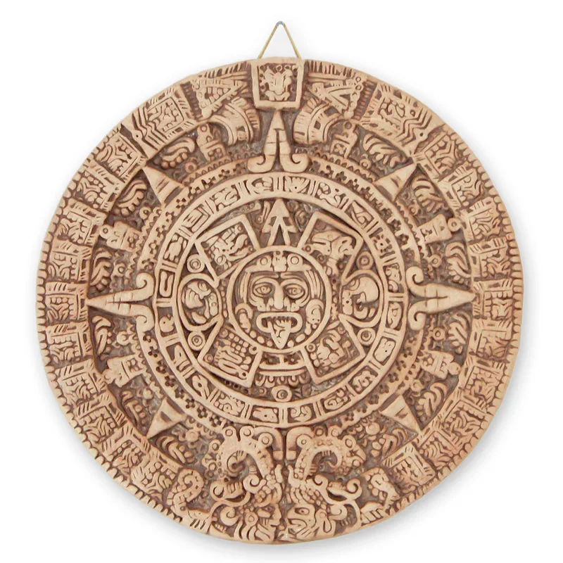 Ceramic plaque - Natural Aztec Sun Stone | NOVICA