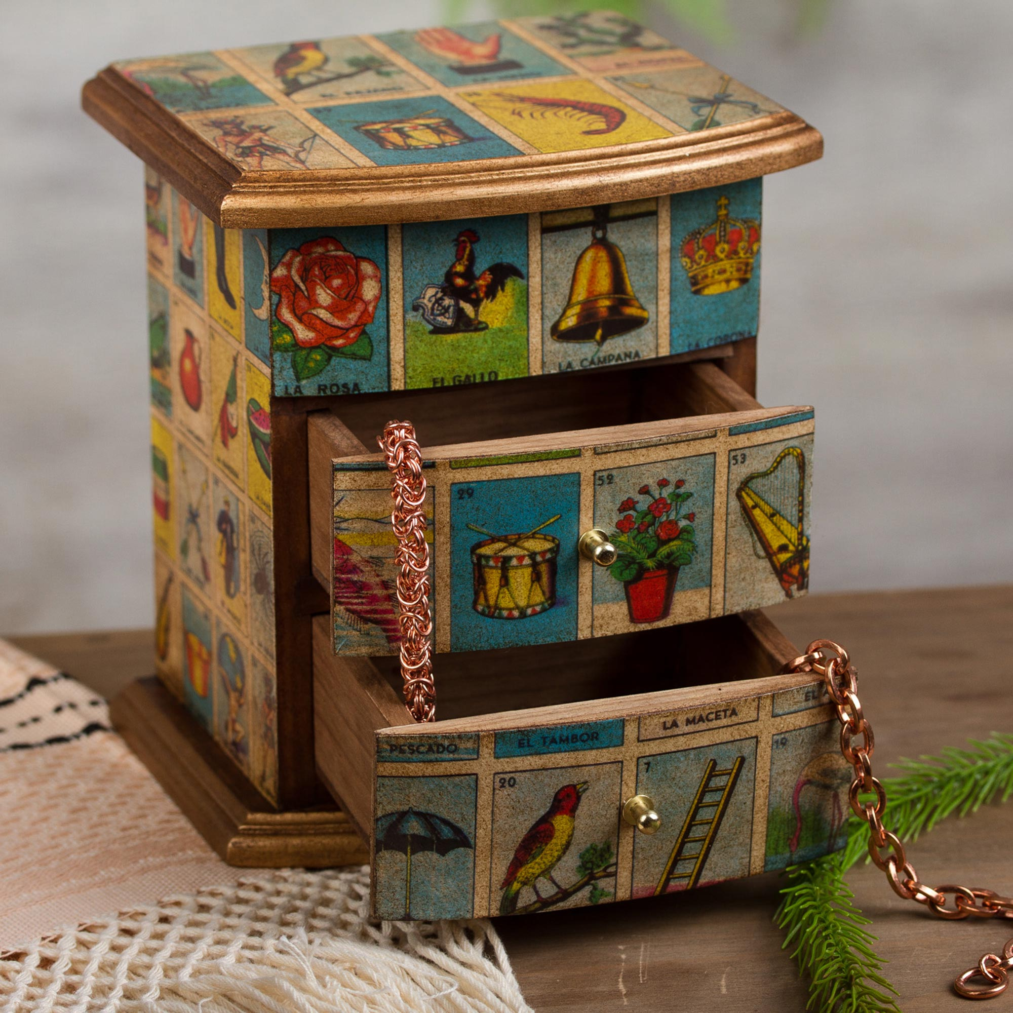 Desk box Wooden Jewelry handmade decoupage box Flowers. Decorations box Trinket Box Treasure Box Lovely flowers wooden jewelry box