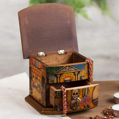 Unique Decoupage Multicolor Wood Jewelry Box - Celebrating Day of 