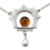 Amber pendant necklace, 'Leo Sun' - Unique Sterling Silver Sunshine Necklace with Amber (image 2a) thumbail