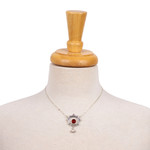 Amber pendant necklace, 'Leo Sun' - Unique Sterling Silver Sunshine Necklace with Amber