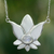 Rainbow moonstone flower necklace, 'Virgo Lotus' - Rainbow moonstone flower necklace thumbail