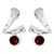 Garnet button earrings, 'Life Script' - Garnet button earrings thumbail
