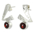 Garnet button earrings, 'Life Script' - Garnet button earrings (image 2b) thumbail