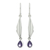 Amethyst dangle earrings, 'On Silver Wings' - Amethyst dangle earrings thumbail