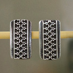 Silver button earrings, 'Imperial' - Silver button earrings