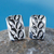 Silver button earrings, 'Tribute to Nature' - Silver button earrings (image 2) thumbail