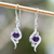 Amethyst dangle earrings, 'Flow' - Amethyst dangle earrings (image 2) thumbail