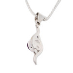 Amethyst pendant necklace, 'Flow' - Amethyst pendant necklace