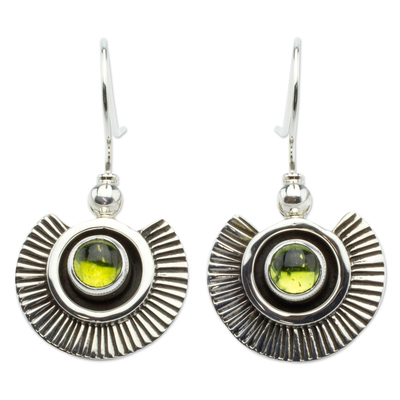 Artisan Crafted Earrings with Peridot and Sterling Silver