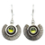 Peridot dangle earrings, 'Teotihuacan Suns' - Artisan Crafted Earrings with Peridot and Sterling Silver (image 2a) thumbail