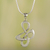 Sterling silver pendant necklace, 'Freedom Song' - Fair Trade Sterling Silver Modern Necklace thumbail