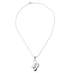 Sterling silver pendant necklace, 'Freedom Song' - Fair Trade Sterling Silver Modern Necklace