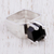 Obsidian solitaire ring, 'Modern Facets' - Taxco Silver Ring with Obsidian thumbail