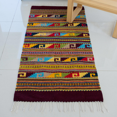 Zapotec wool rug, Natures Rainbow (2.6x5)
