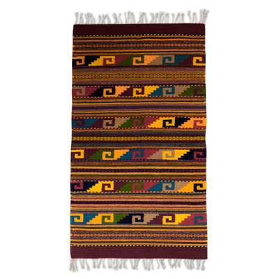 Artisan Crafted Zapotec Wool Rug with Natural Dyes (2.6x5)