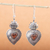 Sterling silver heart earrings, 'My Sweet Hearts' - Sterling Silver Artisan Crafted Earrings with Copper Hearts thumbail