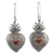 Sterling silver heart earrings, 'My Sweet Hearts' - Sterling Silver Artisan Crafted Earrings with Copper Hearts (image 2a) thumbail